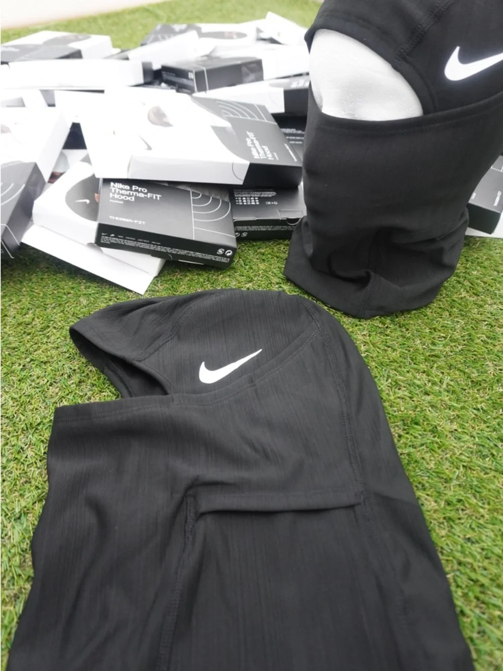 Nike Black Seamless Face Mask Balaclava with White Swoosh